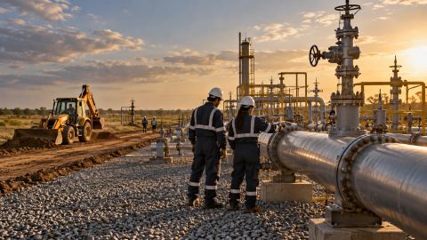 Vialidad operacional y macolla en campo petrolero